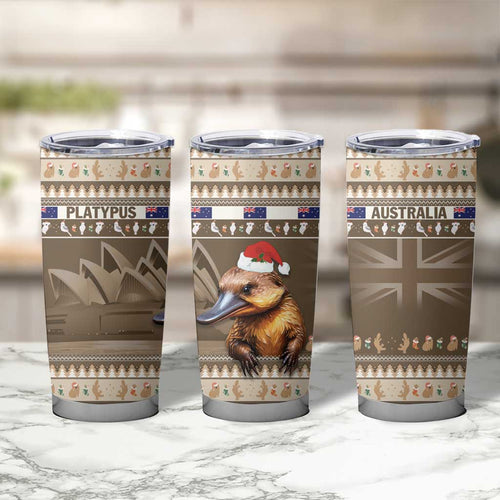 Aussie Platypus Tumbler Cup Merry Christmas