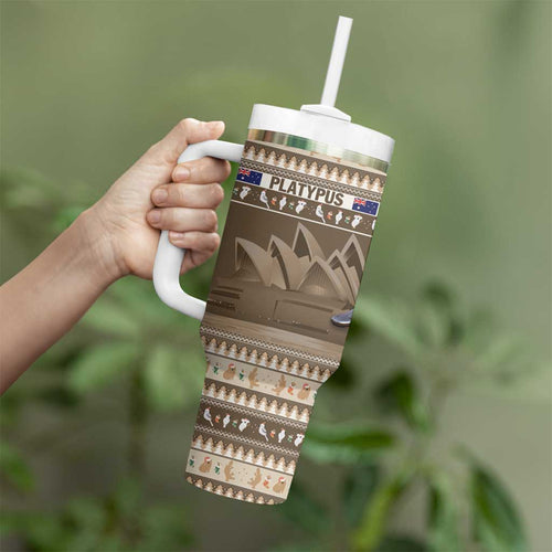 Aussie Platypus Tumbler With Handle Merry Christmas