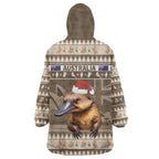 Aussie Platypus Wearable Blanket Hoodie Merry Christmas