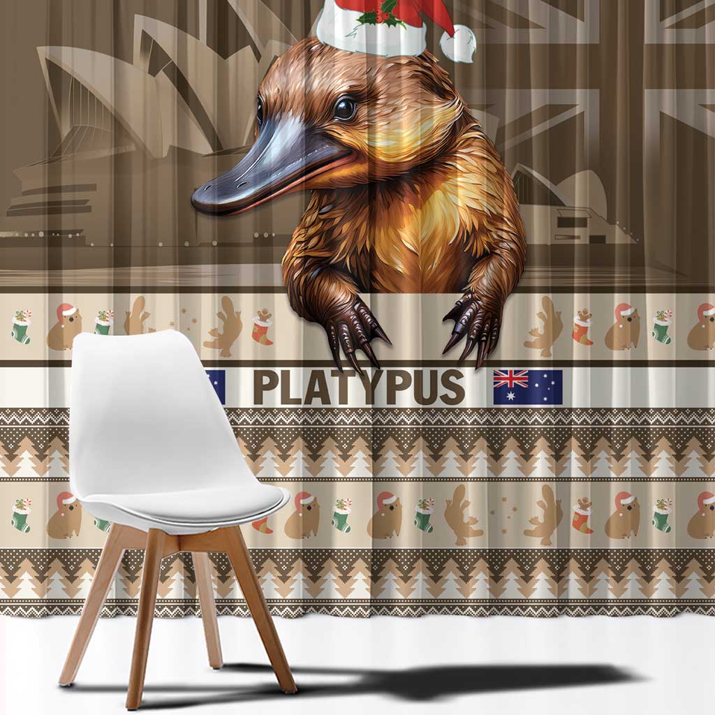 Aussie Platypus Window Curtain Merry Christmas