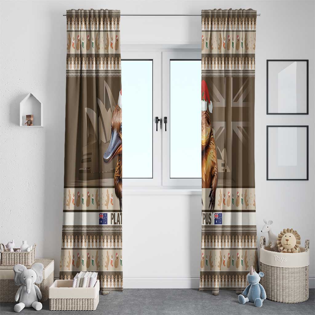 Aussie Platypus Window Curtain Merry Christmas