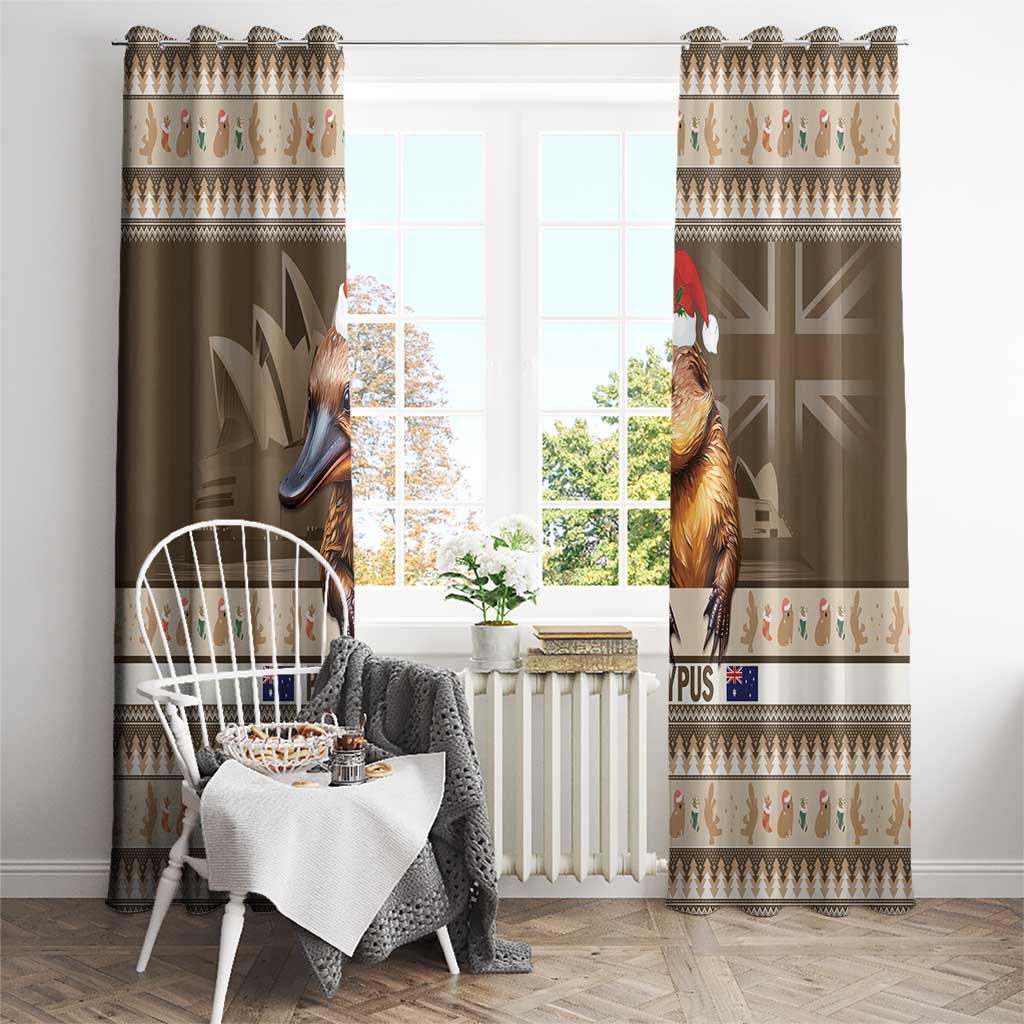 Aussie Platypus Window Curtain Merry Christmas