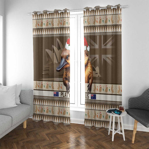 Aussie Platypus Window Curtain Merry Christmas