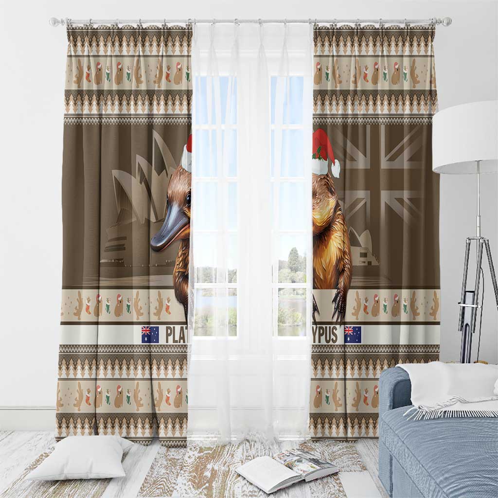 Aussie Platypus Window Curtain Merry Christmas