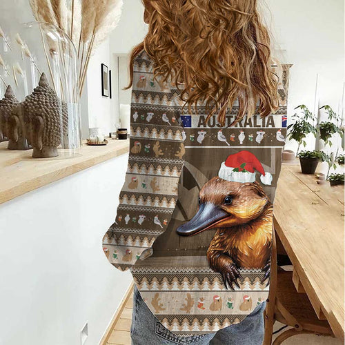 Aussie Platypus Women Casual Shirt Merry Christmas