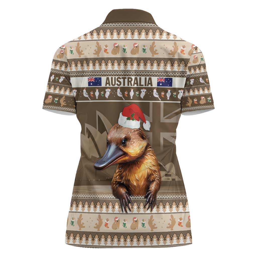 Aussie Platypus Women Polo Shirt Merry Christmas