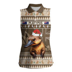 Aussie Platypus Women Sleeveless Polo Shirt Merry Christmas