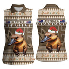 Aussie Platypus Women Sleeveless Polo Shirt Merry Christmas