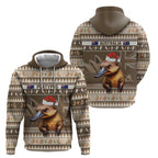 Aussie Platypus Zip Hoodie Merry Christmas