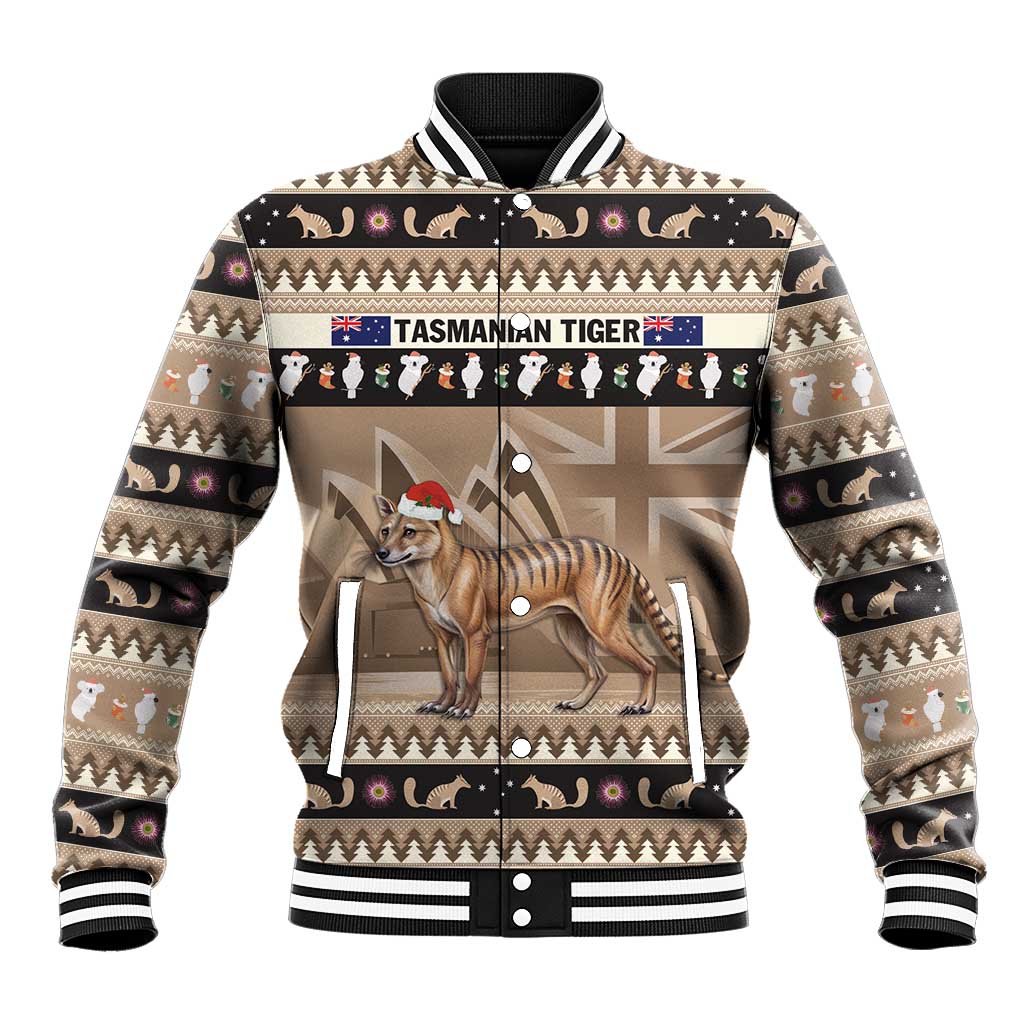 Aussie Tasmanian Tiger Baseball Jacket Merry Christmas