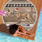 Aussie Tasmanian Tiger Beach Blanket Merry Christmas
