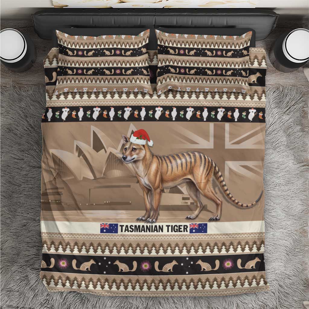 Aussie Tasmanian Tiger Bedding Set Merry Christmas
