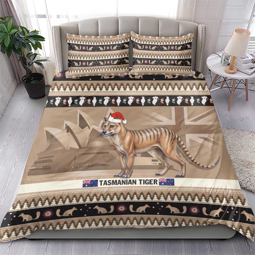 Aussie Tasmanian Tiger Bedding Set Merry Christmas