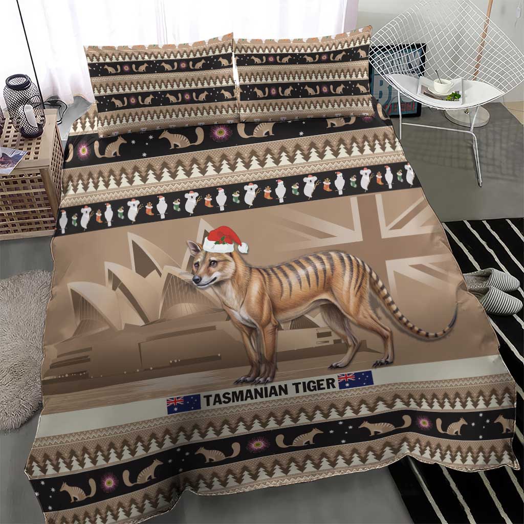 Aussie Tasmanian Tiger Bedding Set Merry Christmas