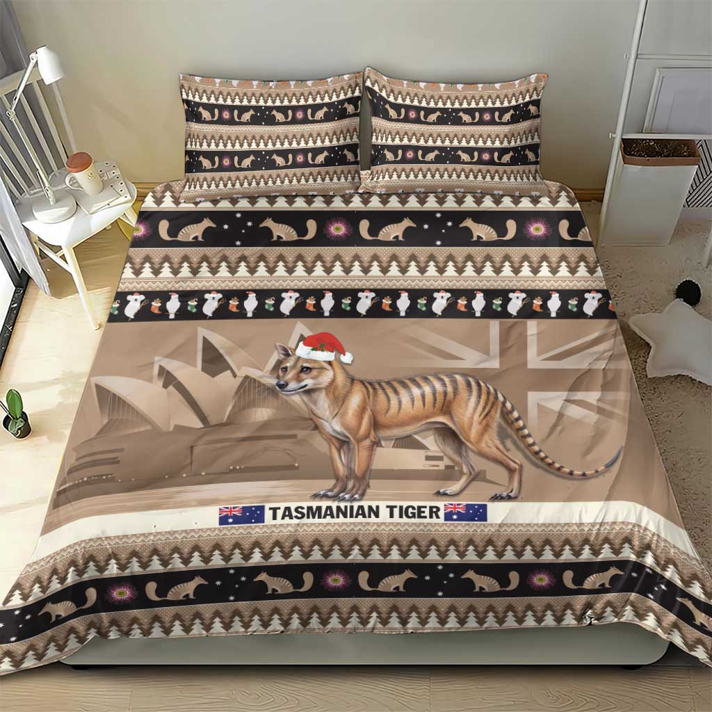Aussie Tasmanian Tiger Bedding Set Merry Christmas