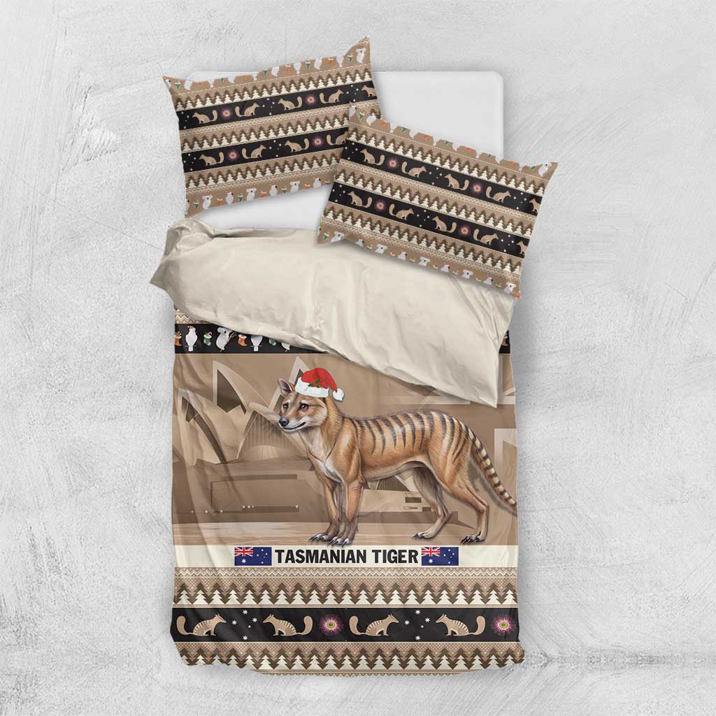 Aussie Tasmanian Tiger Bedding Set Merry Christmas