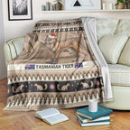 Aussie Tasmanian Tiger Blanket Merry Christmas