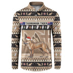 Aussie Tasmanian Tiger Button Sweatshirt Merry Christmas