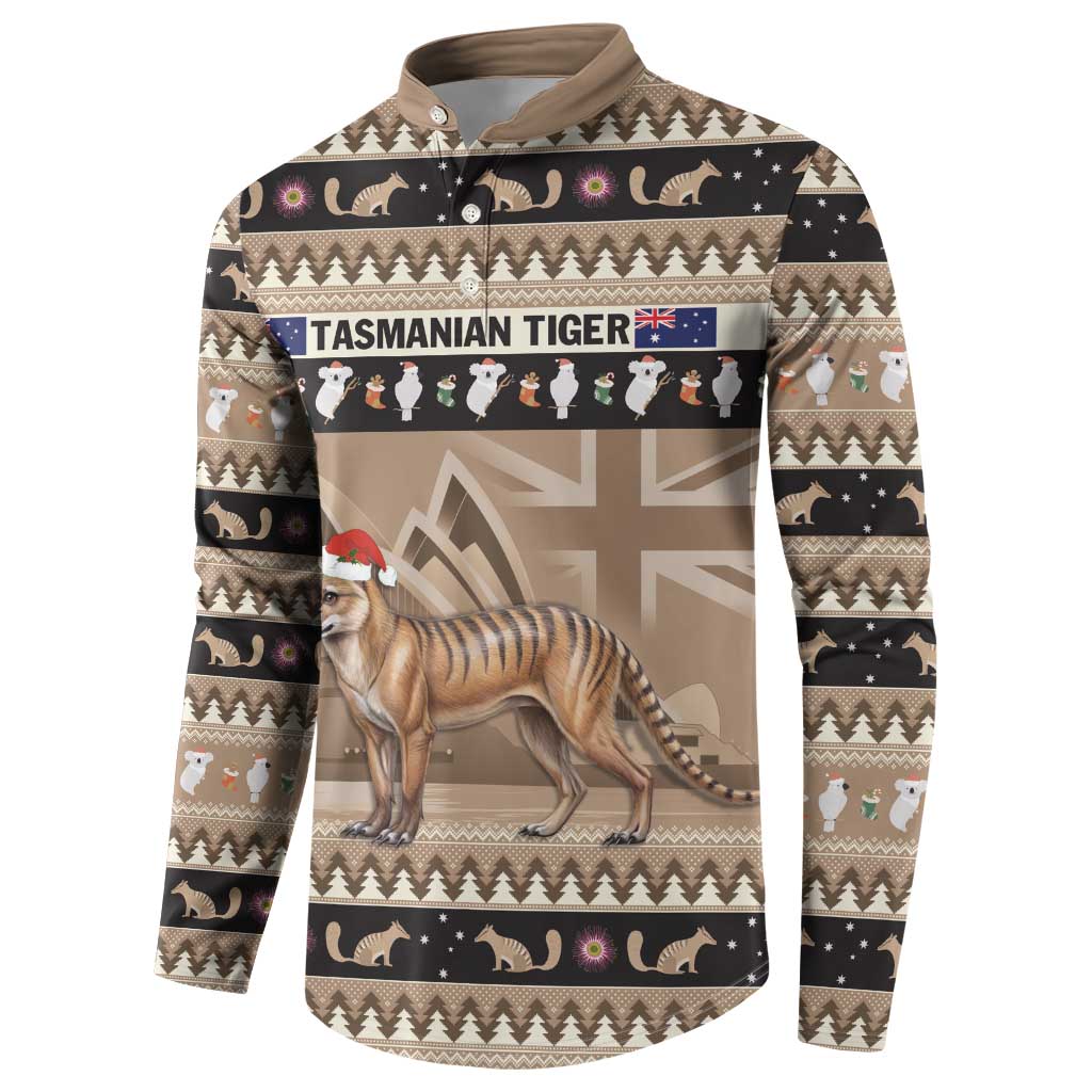 Aussie Tasmanian Tiger Button Sweatshirt Merry Christmas