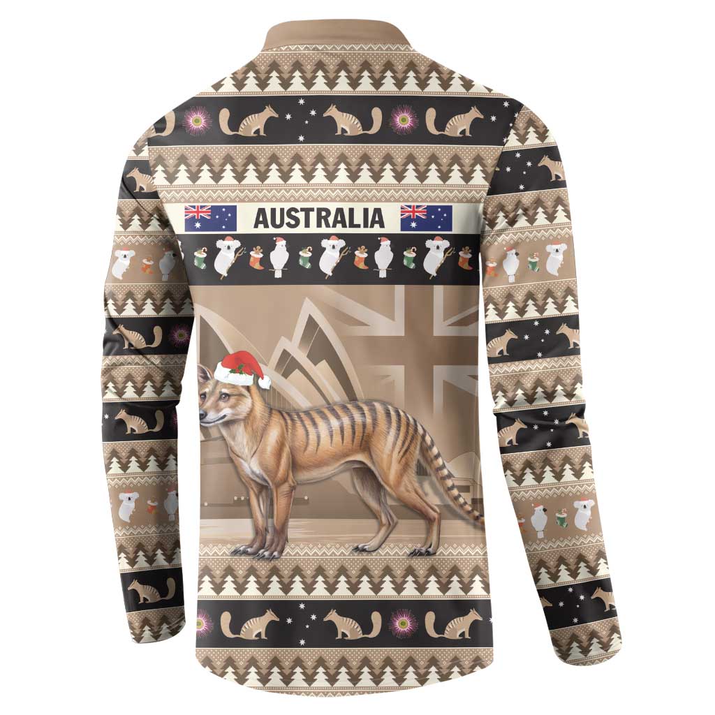 Aussie Tasmanian Tiger Button Sweatshirt Merry Christmas