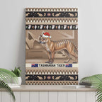 Aussie Tasmanian Tiger Canvas Wall Art Merry Christmas