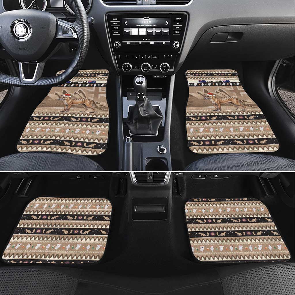 Aussie Tasmanian Tiger Car Mats Merry Christmas