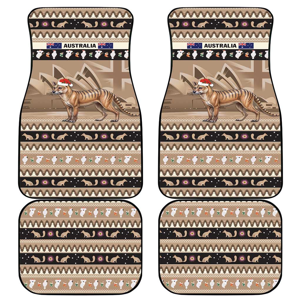 Aussie Tasmanian Tiger Car Mats Merry Christmas
