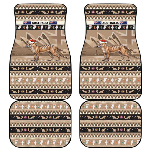 Aussie Tasmanian Tiger Car Mats Merry Christmas