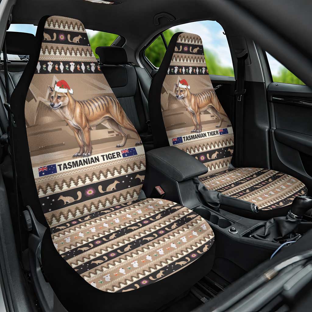 Aussie Tasmanian Tiger Car Seat Cover Merry Christmas