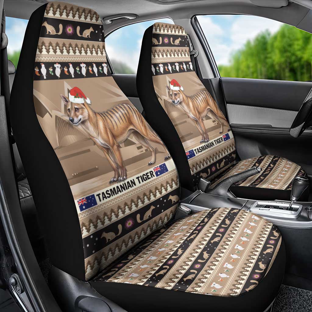 Aussie Tasmanian Tiger Car Seat Cover Merry Christmas