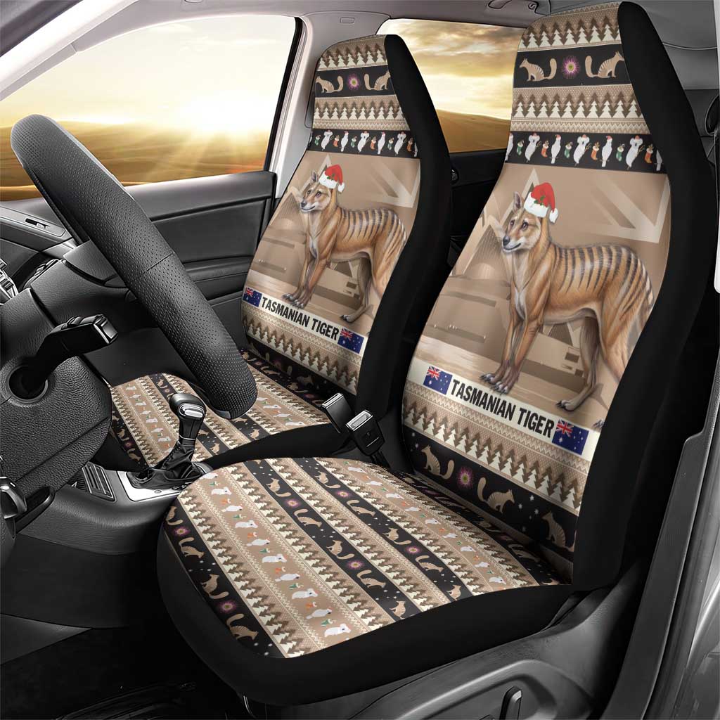 Aussie Tasmanian Tiger Car Seat Cover Merry Christmas