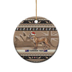 Aussie Tasmanian Tiger Ceramic Ornament Merry Christmas