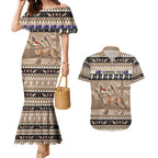 Aussie Tasmanian Tiger Couples Matching Mermaid Dress and Hawaiian Shirt Merry Christmas