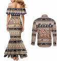 Aussie Tasmanian Tiger Couples Matching Mermaid Dress and Long Sleeve Button Shirt Merry Christmas