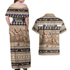 Aussie Tasmanian Tiger Couples Matching Off Shoulder Maxi Dress and Hawaiian Shirt Merry Christmas