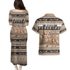 Aussie Tasmanian Tiger Couples Matching Puletasi and Hawaiian Shirt Merry Christmas