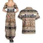 Aussie Tasmanian Tiger Couples Matching Summer Maxi Dress and Hawaiian Shirt Merry Christmas