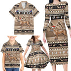 Aussie Tasmanian Tiger Family Matching Long Sleeve Bodycon Dress and Hawaiian Shirt Merry Christmas