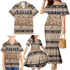 Aussie Tasmanian Tiger Family Matching Mermaid Dress and Hawaiian Shirt Merry Christmas