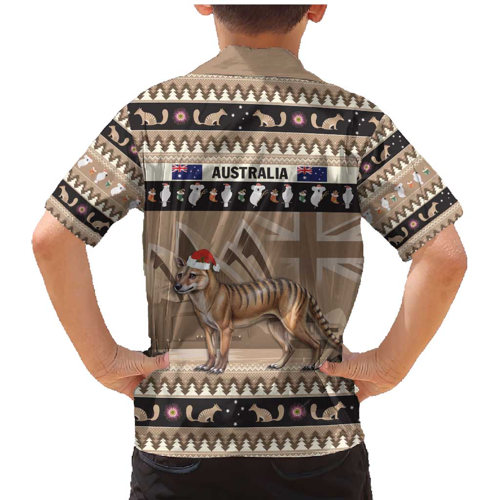 Aussie Tasmanian Tiger Family Matching Mermaid Dress and Hawaiian Shirt Merry Christmas