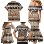 Aussie Tasmanian Tiger Family Matching Mermaid Dress and Hawaiian Shirt Merry Christmas