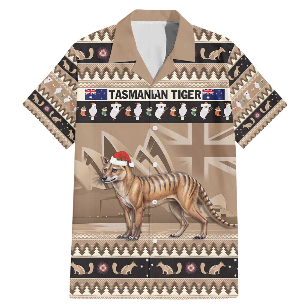 Aussie Tasmanian Tiger Family Matching Mermaid Dress and Hawaiian Shirt Merry Christmas