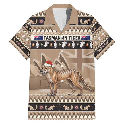 Aussie Tasmanian Tiger Family Matching Mermaid Dress and Hawaiian Shirt Merry Christmas
