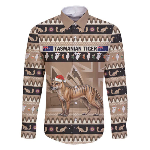 Aussie Tasmanian Tiger Family Matching Mermaid Dress and Hawaiian Shirt Merry Christmas