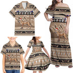 Aussie Tasmanian Tiger Family Matching Off Shoulder Maxi Dress and Hawaiian Shirt Merry Christmas