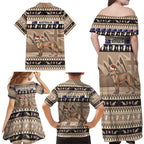 Aussie Tasmanian Tiger Family Matching Off Shoulder Maxi Dress and Hawaiian Shirt Merry Christmas