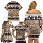 Aussie Tasmanian Tiger Family Matching Off Shoulder Short Dress and Hawaiian Shirt Merry Christmas