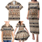 Aussie Tasmanian Tiger Family Matching Puletasi and Hawaiian Shirt Merry Christmas