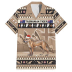 Aussie Tasmanian Tiger Family Matching Puletasi and Hawaiian Shirt Merry Christmas