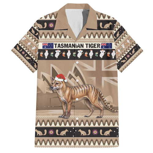 Aussie Tasmanian Tiger Hawaiian Shirt Merry Christmas